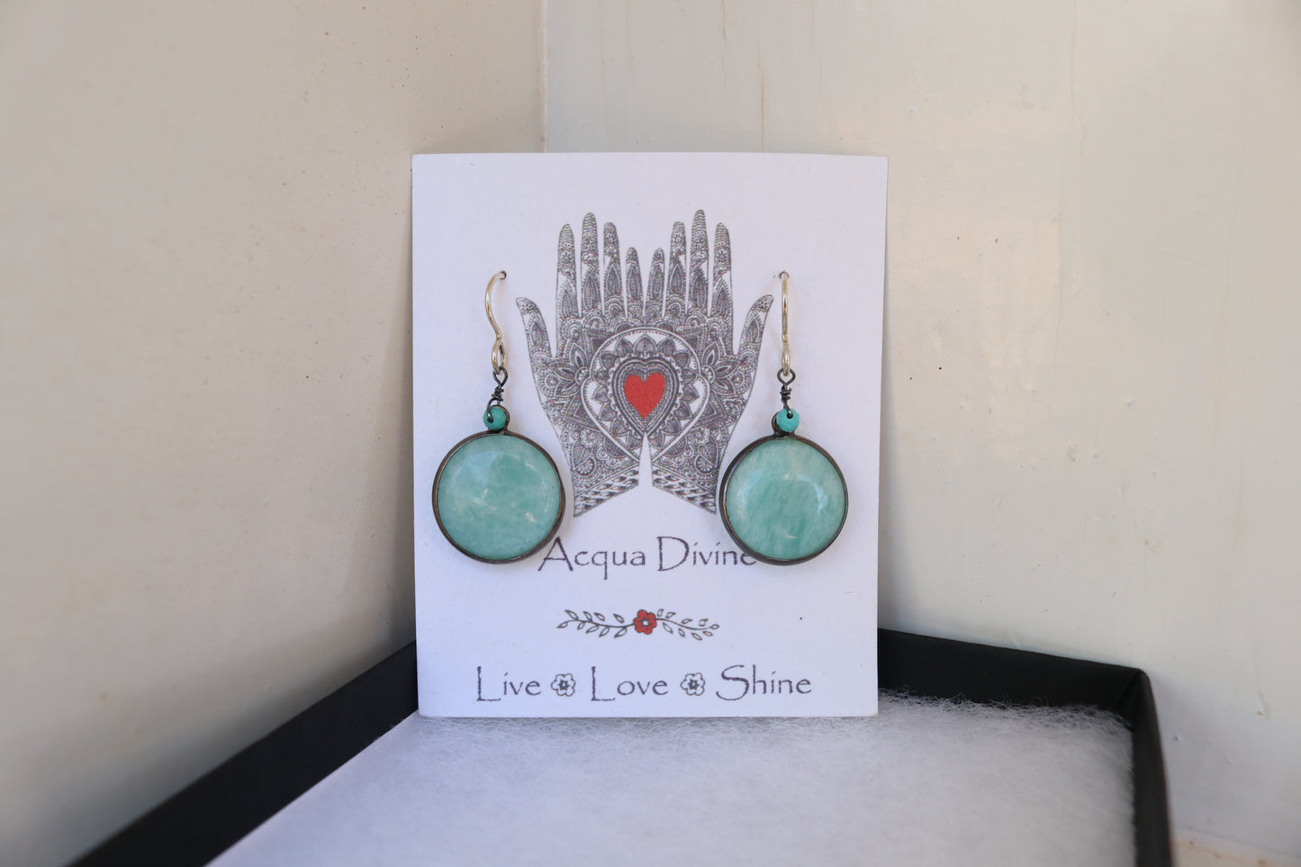 Amazonite Bezel Earrings