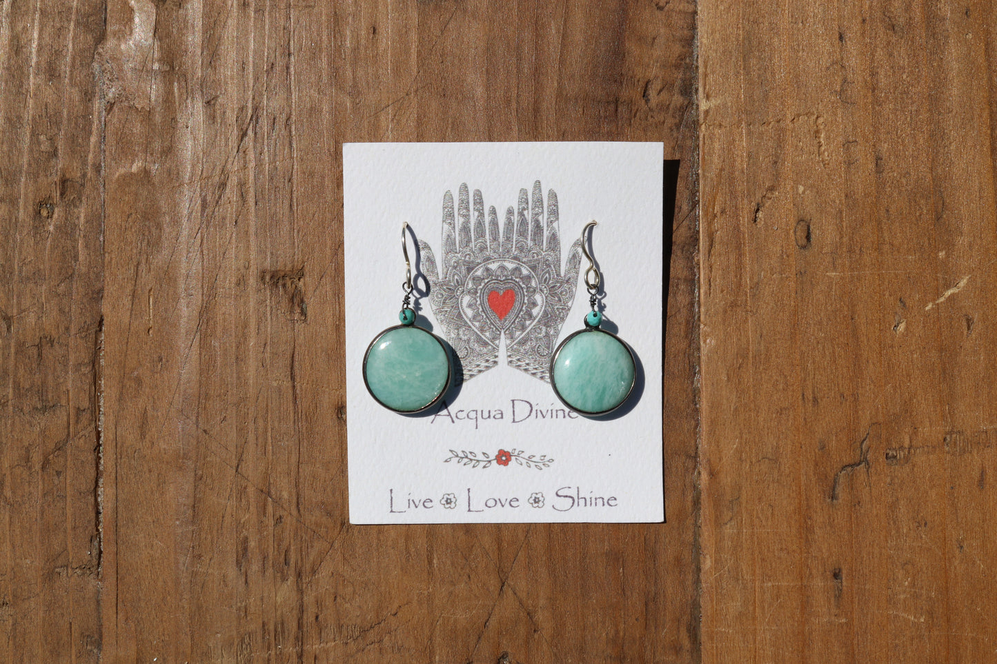 Amazonite Bezel Earrings