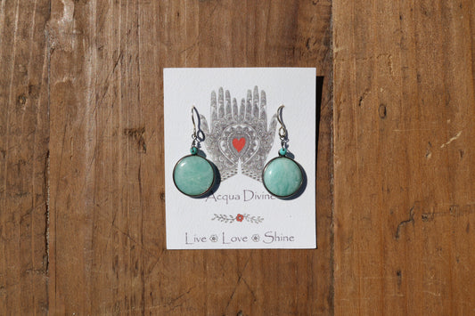 Amazonite Bezel Earrings