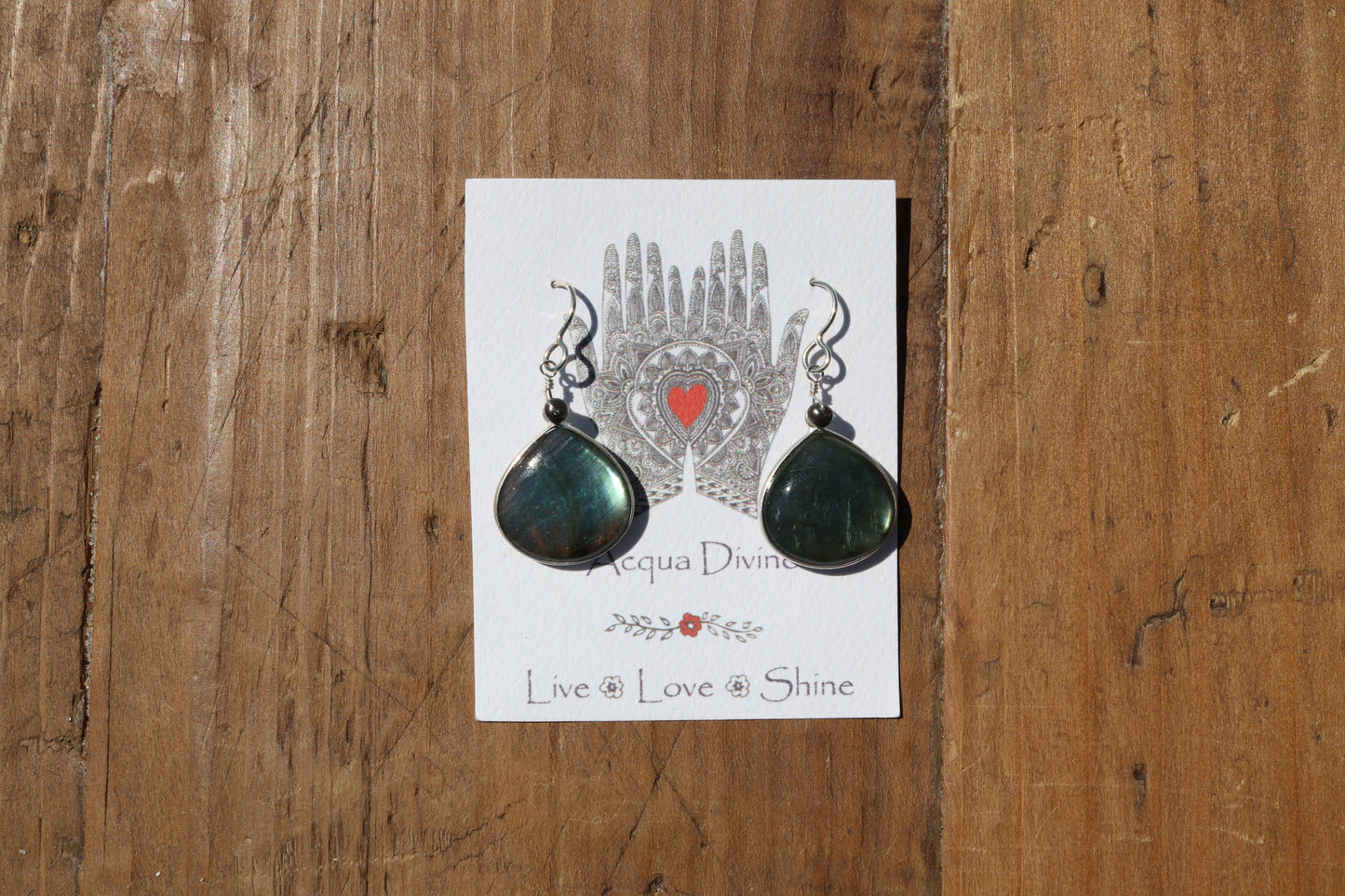 Labradorite Bezel Earrings