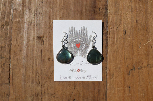 Labradorite Bezel Earrings
