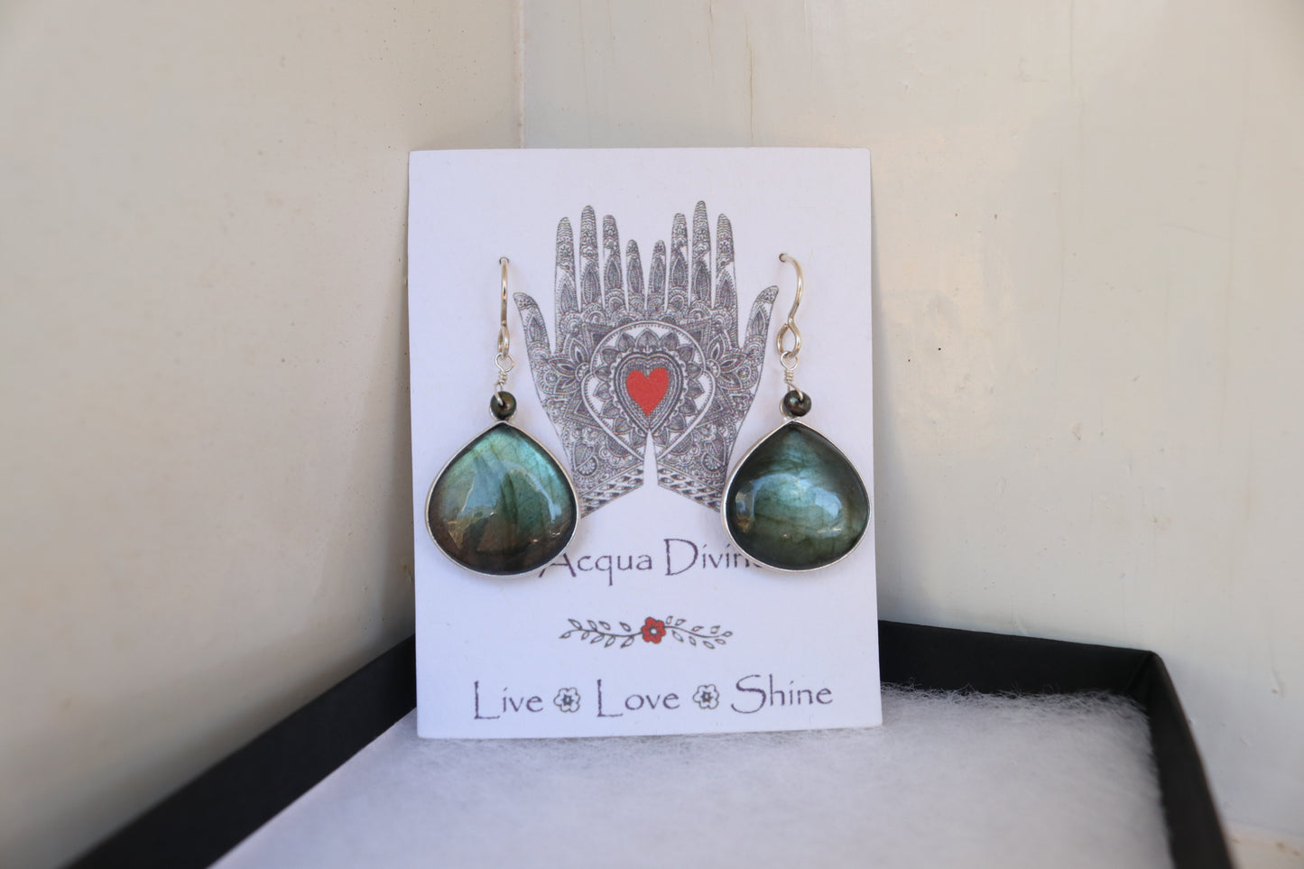 Labradorite Bezel Earrings